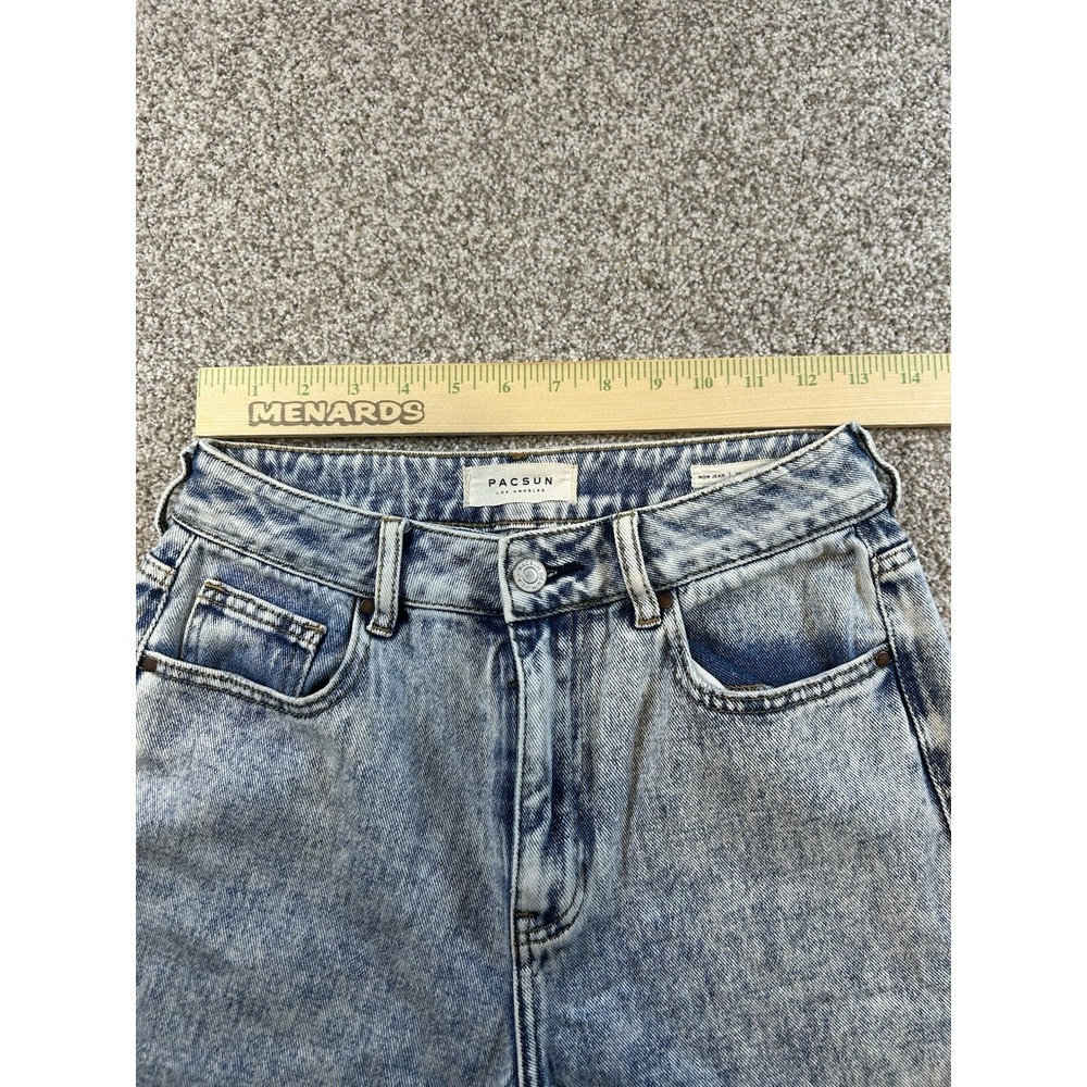 Women's Pacsun High Rise Straight Acid Washed Jeans Size 26 Buttonfly - Picture 6 of 10